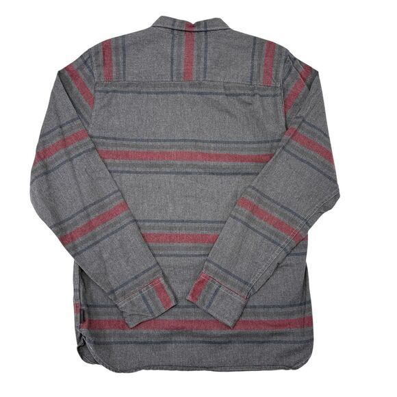 The North Face Shirt Mens Size Medium Button Up Gray Red Striped Hiking Camping - Picture 3 of 10